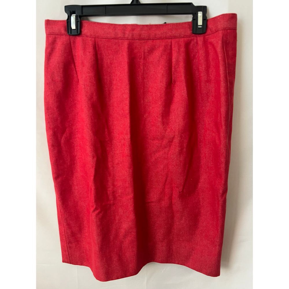 Guy Laroche Vintage Red‎ Cotton Skirt Classics A-Line Silhouette Made in France